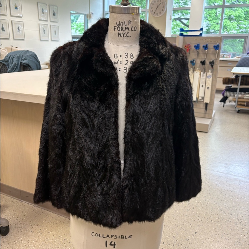 Elegant Vintage Black Women's Faux Fur Coat